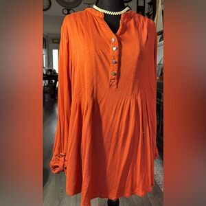 Kim Rogers Orange Long Sleeve Boxy Tunic